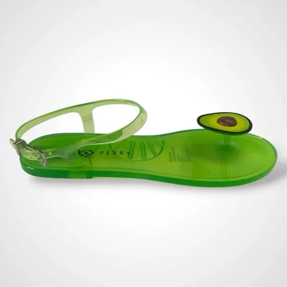 Katy Perry The Geli Flat Sandal Avocado Women's Size 9 Green Jellies - Picture 2 of 7